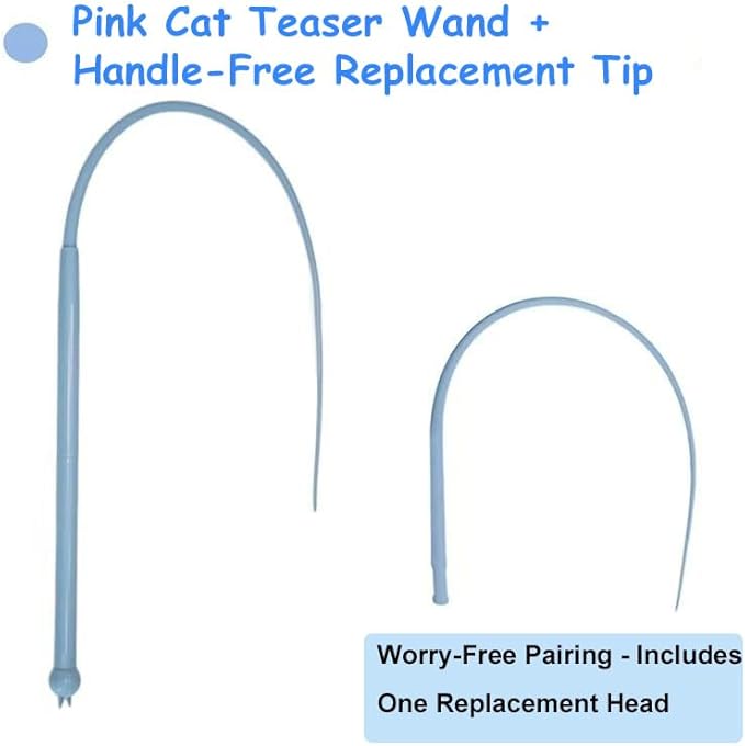 Silicone Cat Wand Toy, Blue Interactive Teaser Stick, Mouse Tail Design, Pet Entertainment for Cats and Dogs