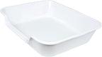 2 Pack Extra Large Dog Litter Box Pan Tray (ABS Material), Low Entry Jumbo Senior Litter Boxes for Multiple Kitten Big Cats, Pet Safe Indoor Dog Potty (White, 24" L x 20" W)