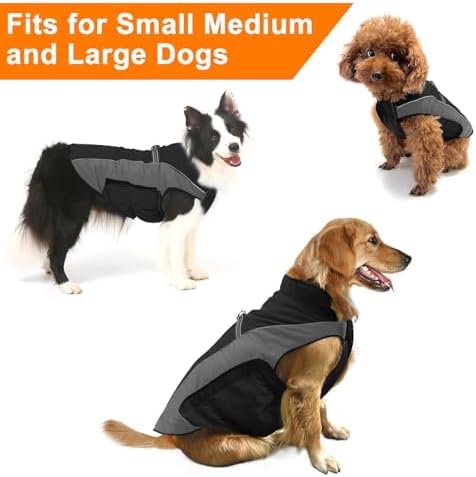 Warm Dog Winter Coat, Gimilife Dog Sweater Cold Weather Coats Waterproof Dogs Apparel Clothes Pet Jacket Padded Vest Outfit for Small Medium Large Dogs
