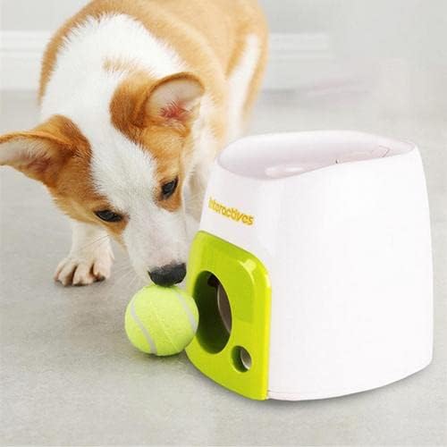 Automatic Interactive Tennis Machine Dog Feeder Ball Launcher Dog Toy Ball Thrower Enrichment Toys for Dogs. Interactive Puppy for Small and Medium Size Dogs, 3 Balls Included (2 inch)