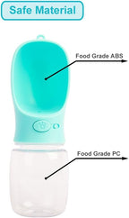 350 ml / 11.9 oz Portable Dog Water Bottle, Water Bottle with Drinking Feeder for Dogs, Water Dispenser for Dogs in Walking, Hiking & Traveling (Green)