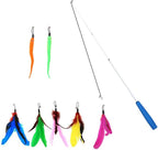 Smokey's Stash Interactive Cat Toy Wand 2pc Cat Fishing Pole Cat Toy for Indoor Cats with Feather and Funny Toy Refills to Drive Kittens Crazy