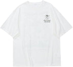 Womens Vintage Graphic Tee Shirt Cat Print Short Sleeve Loose Tunic Tops Gothic Oversized Punk Baggy Shirts