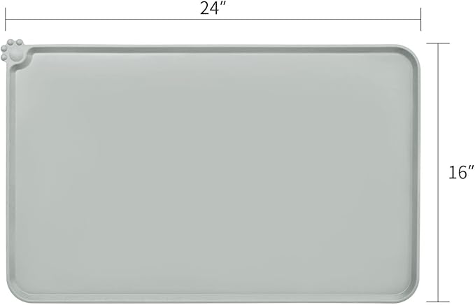 AUDWUD Silicone Waterproof Pet Feeding Mats,Anti Slip Bowl Pad, Dog Mat for Food and Water