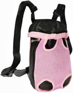FEimaX Dog Carrier Backpack Pet Legs Out Front Cat Travel Bag, Adjustable Puppy Backpacks Carriers Hands-Free for Small Medium Dogs Cats Hiking Traveling Camping Daily Walking (Large, Pink)