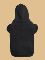 QWINEE Basic Dog Hoodie Sweatshirt Puppy Sweater Warm Cat Costumes Pet Clothes for Chihuahua Puppy Kitten Small Medium Dogs Black Large
