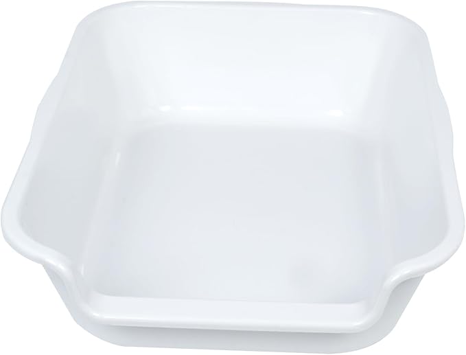 2 Pack Extra Large Dog Litter Box Pan Tray (ABS Material), Low Entry Jumbo Senior Litter Boxes for Multiple Kitten Big Cats, Pet Safe Indoor Dog Potty (White, 20" L x 15" W)