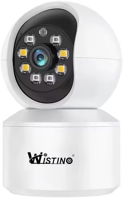 Wistino 3mp Indoor WiFi Security Camera w/Phone App, Color Picture, Night & Infrared Vision, Motion/Human Detection, Two Way Audio, Spotlight, Alarm/Siren, Recording Ablity, Cloud Storage
