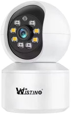 Wistino 3mp Indoor WiFi Security Camera w/Phone App, Color Picture, Night & Infrared Vision, Motion/Human Detection, Two Way Audio, Spotlight, Alarm/Siren, Recording Ablity, Cloud Storage