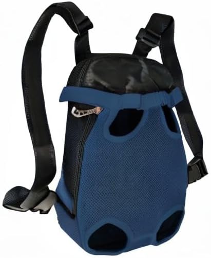 FEimaX Dog Carrier Backpack Pet Legs Out Front Cat Travel Bag, Adjustable Puppy Backpacks Carriers Hands-Free for Small Medium Dogs Cats Hiking Traveling Camping Daily Walking (Large, Navy)