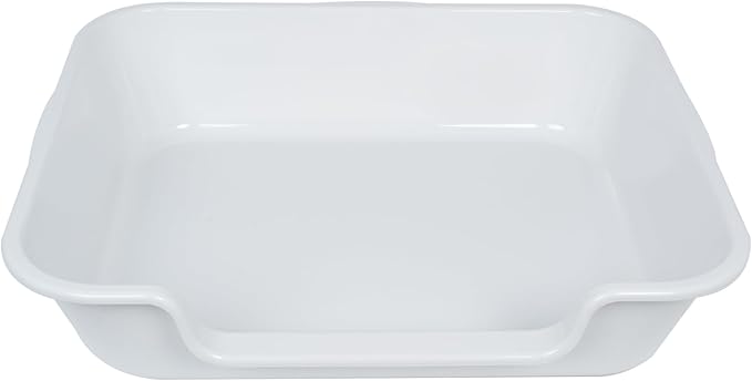 2 Pack Extra Large Dog Litter Box Pan Tray (ABS Material), Low Entry Jumbo Senior Litter Boxes for Multiple Kitten Big Cats, Pet Safe Indoor Dog Potty (Light Gray, 24" L x 20" W)