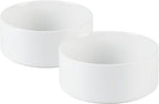 Ceramic 5.1inch Set of 2 Dog and Cat Bowls, Food and Water Feeder for Small Breed Dogs, Kitty, Cats, 2pcs Dog & Cat Dishes(2 Bowls, White)