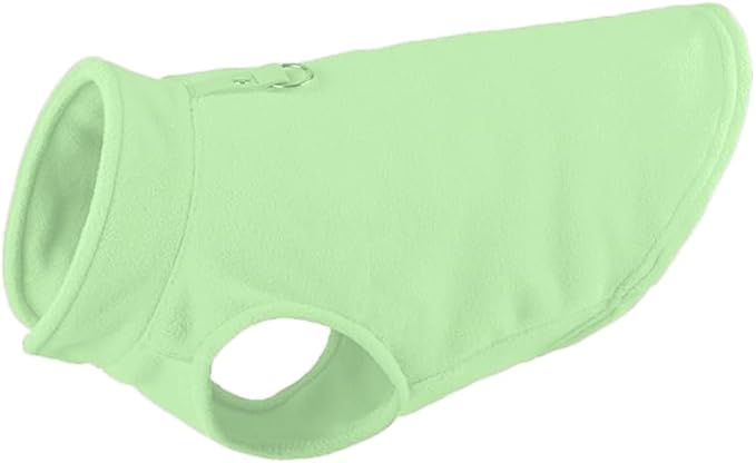 JACKO & CO - Fleece Vest Sweater with Leash Ring - Soft Lightweight Breathable for Puppies Small Medium Dogs, Kitten, Cats, Chihuahua - Warm for Fall/Autumn/Winter (Mint Green, Large 10-16lbs)