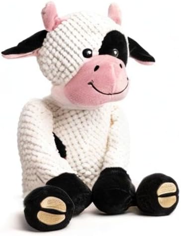fabdog Floppies Plush Dog Toy - Cute & Durable Squeaky Dog Toys - Best Squeak Toy for Puppies and All Breeds | Ideal Pet Gift| Large Cow