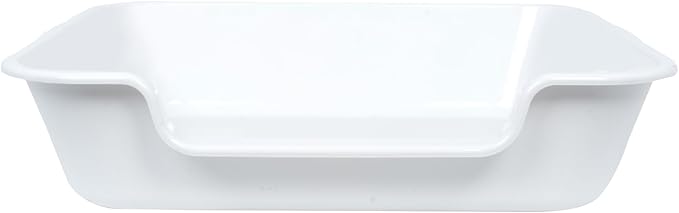2 Pack Extra Large Dog Litter Box Pan Tray (ABS Material), Low Entry Jumbo Senior Litter Boxes for Multiple Kitten Big Cats, Pet Safe Indoor Dog Potty (White, 24" L x 20" W)