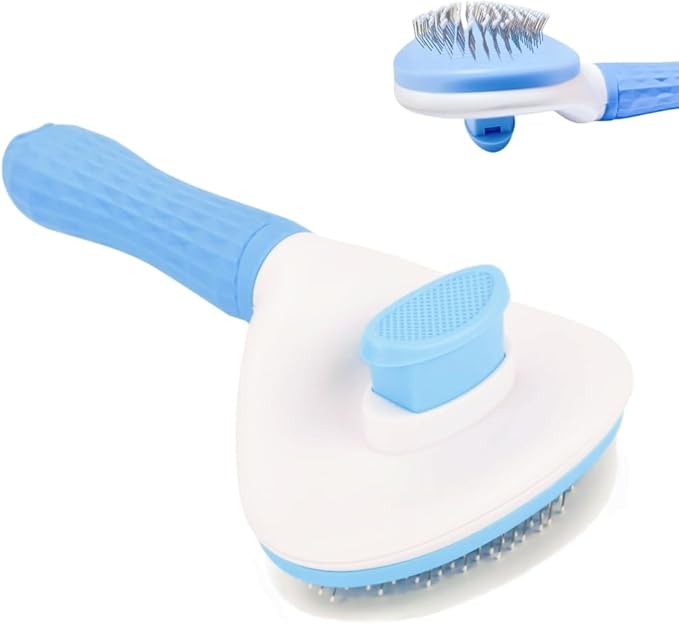 Cat Brush Self Cleaning, Ergonomic Handle,Slicker Cat Brush with Release Button,Tool Suitable for Cats and Dogs Pet Hair Cleaner, Easy to Remove Loose Undercoat ﻿ ﻿