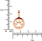 Hawaiian Silver Jewelry Dog Paw Print Pendant Necklace – 18-inch Sterling Silver Paw Print Necklace – 925 Sterling Silver