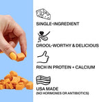 Spot & Tango Cheese Bites Dog Treats - Single Ingredient, 100% Cheese - Freeze-Dried, Grain & Gluten-Free - USA-Made - for Small, Medium, and Large Dogs