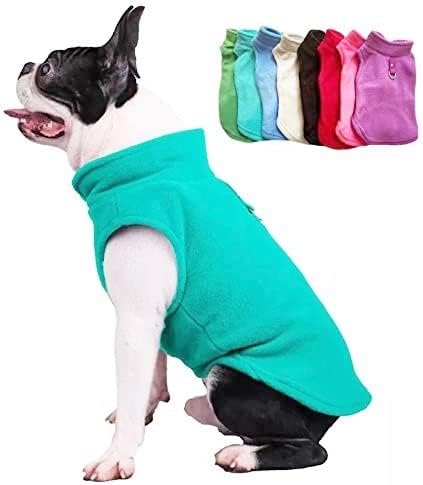 JACKO & CO - Fleece Vest Sweater with Leash Ring - Soft Lightweight Breathable for Puppies Small Medium Dogs, Kitten, Cats, Chihuahua - Warm for Fall/Autumn/Winter (Turquoise, XX-Large 25-35lbs)