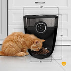 Feeder-Robot by Whisker, Black with Smoke-Grey Hopper; Smart, Automatic Pet Feeder, Feed Your Cat or Dog from Anywhere, Designed & Assembled in USA