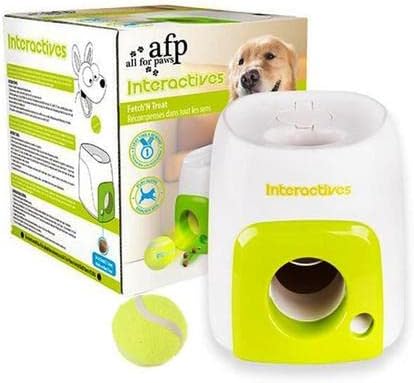 Automatic Interactive Tennis Machine Dog Feeder Ball Launcher Dog Toy Ball Thrower Enrichment Toys for Dogs. Interactive Puppy for Small and Medium Size Dogs, 3 Balls Included (2 inch)