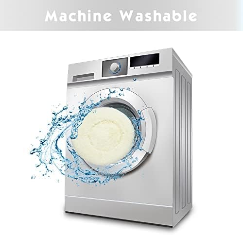 Anti Anxiety Round Fluffy Plush Faux Fur Warm Washable Dog Bed & Cat Bed, Original Bed for Small Medium Large Pets,Used to Relieve Joints and Improve Sleep（20"/24"/27''） (27", White)