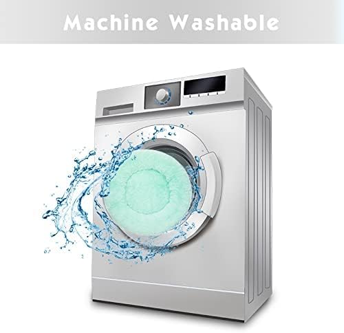 Anti Anxiety Round Fluffy Plush Faux Fur Warm Washable Dog Bed & Cat Bed, Original Bed for Small Medium Large Pets,Used to Relieve Joints and Improve Sleep（20"/24"/27''） (24", Light Green)