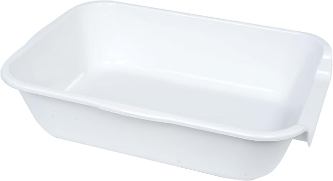 2 Pack Extra Large Dog Litter Box Pan Tray (ABS Material), Low Entry Jumbo Senior Litter Boxes for Multiple Kitten Big Cats, Pet Safe Indoor Dog Potty (White, 20" L x 15" W)