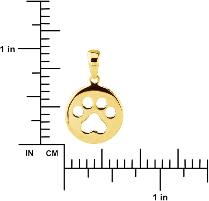 Hawaiian Silver Jewelry Dog Paw Print Pendant Necklace – 18-inch Sterling Silver Paw Print Necklace – 925 Sterling Silver