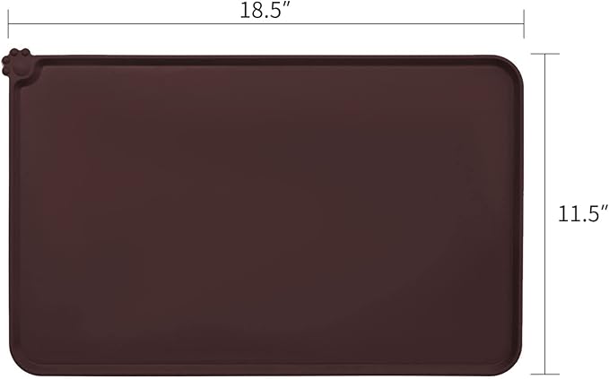 AUDWUD Silicone Waterproof Pet Feeding Mats,Anti Slip Bowl Pad, Dog Mat for Food and Water