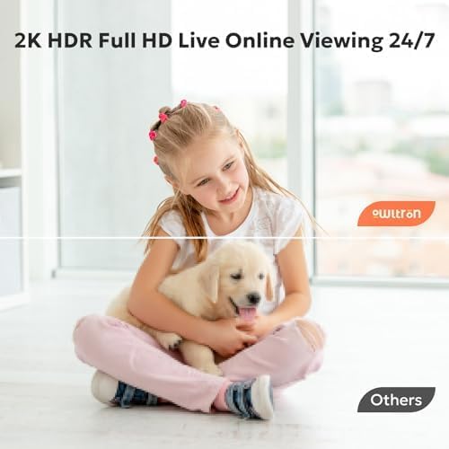 owltron Indoor Security Camera, 360 Pan/Tilt Home Cameras with Motion Detection, Pet Cam with Phone App, 2K WiFi Baby Monitor with Night Vision & Two Way Audio, 4 Pack