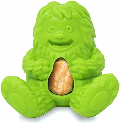Yeti Dog Chew Puff and Play Interactive Dog Toys, Nuggets Dog Treat Dispenser Teething, Behavior Training for Light to Moderate Chewers, (Green - Yeti)