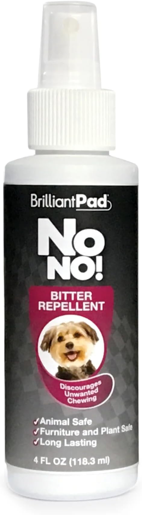 No No! Chew Deterrent Spray | Bitter Anti Chewing Pet Training Aid, Safe for Dog & Puppy, Protect Furniture | Stop Biting, Licking & Scratching | Repellent for Indoors & Outdoors Use | 4oz