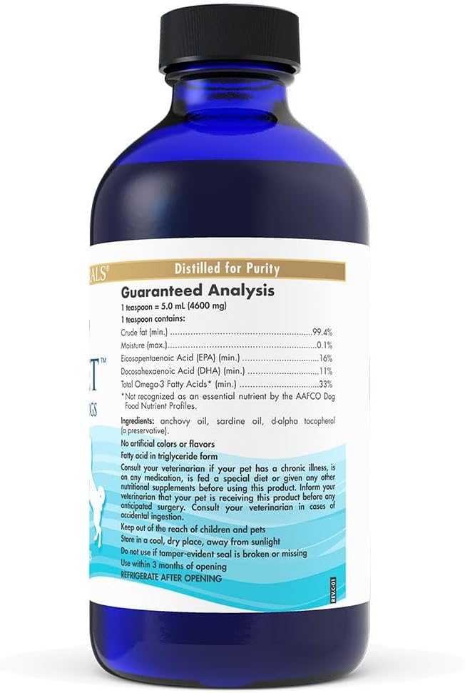 Nordic Naturals Omega-3 Pet, Unflavored - 8 oz - 1380 mg Omega-3 Per Teaspoon - Fish Oil for Medium to Large Dogs with EPA & DHA - Promotes Heart, Skin, Coat, & Immune Health