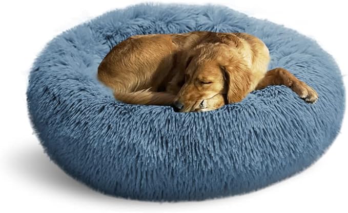 Whiskers & Friends Dog Beds for Medium Dogs, Dog Beds for Small Dogs, Dog Beds & Furniture, Calming Dog Bed, Fluffy Dog Bed, Orthopedic Dog Bed, Donut Dog Bed - Up to 45 Lbs - Washable Dog Bed