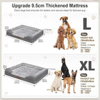 Gimars 3.7in Thickened Orthopedic Dog Bed for Large Dogs, Supportive L Dog Sofa Bed with Bolster & 28D Egg-Crate Mattress, Waterproof Lining, Washable Plush Cover for Arthritic Dogs