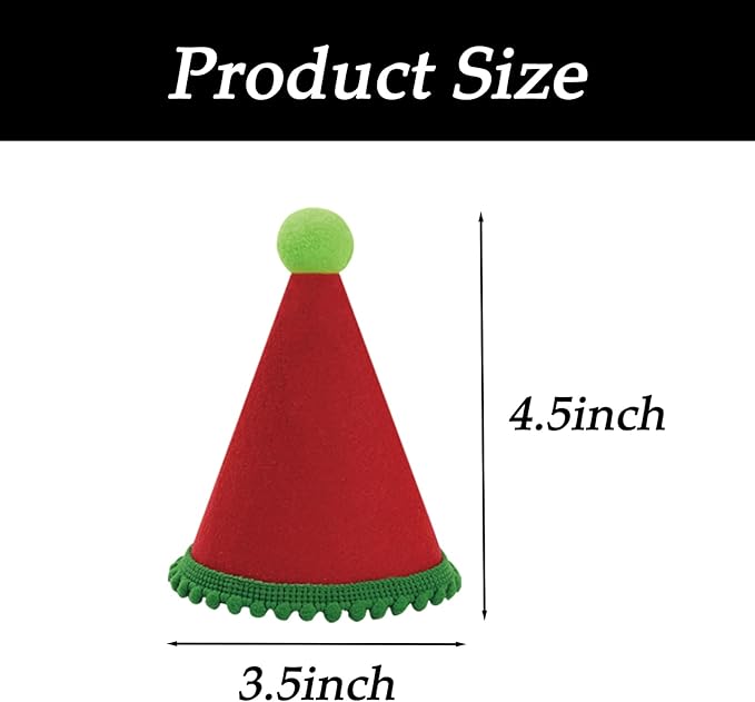 10 Pcs Dog Birthday Hat Set for Small Medium Dogs Cat Puppies, Mini Party Hat with Adjustable Headbands, Cute Pet Hat with Pompons for Birthday Christmas Party Decoration Accessories (Small 3.5 Inch)