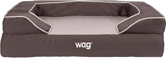 Sealy Lux Pet Dog Bed | Quad Layer Technology with Memory Foam, Orthopedic Foam, and Cooling Energy Gel. Machine Washable Cover. Small, Modern Gray