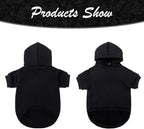 KOOLTAIL Basic Dog Hoodie - Soft and Warm Dog Hoodie Sweater with Leash Hole and Pocket, Dog Winter Coat, Cold Weather Clothes Sweatshirt for Small Medium Large Dogs Puppy Cat Boys Girls Black XXL