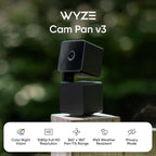 WYZE Cam Pan v3 Indoor/Outdoor IP65 1080P 360° Pan/Tilt/Zoom WiFi Smart Home Security Camera, Motion Tracking for Baby/Pet, Color Night Vision, Works with Alexa&Google Assistant, Free Expert Setup