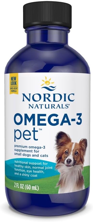 Nordic Naturals Omega-3 Pet, Unflavored - 2 oz - 294 mg Omega-3 Per One mL - Fish Oil for Small Dogs & Cats with EPA & DHA - Promotes Heart, Skin, Coat, & Immune Health
