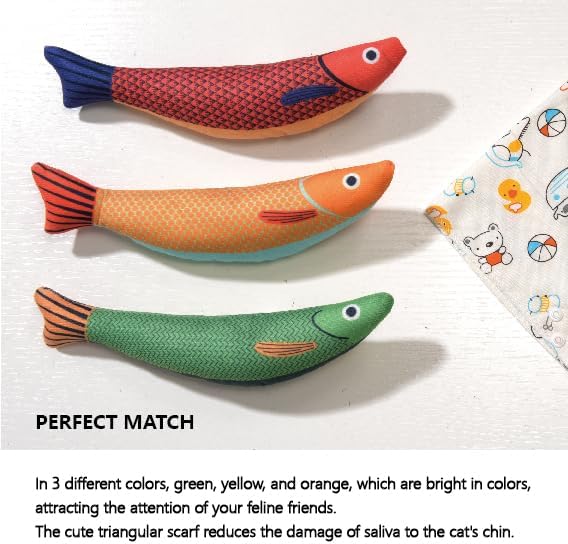 Cat Toys with Soft Chew Kicker Cat Toys for Indoor Cats & Kittens, Crinkle &Rattle Fish Sound Toy (1 Pack)
