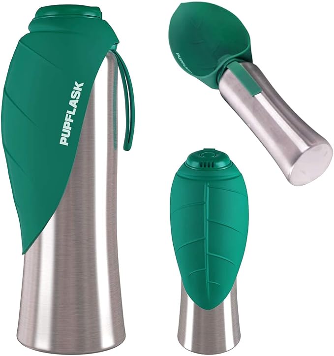 PupFlask Large Dog Water Bottle | 27 or 40 OZ Stainless Steel | Convenient Dog Drink Dispenser | Puppy Travel Water Bowl | Portable Pet Hydration Bottle | Leak Proof | Perfect Size for All Breeds