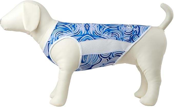 Sun Protection Dog Shirts, Breathable Cooling Vest for Summer Lightweight Quick Dry and Insert Prevention Cotton Tank Top for Small Medium Large Pet Outdoor, Hiking (Blue Wave, Medium)