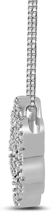 Amazon Essentials Sterling Silver Black and White Diamond Dog Paw Pendant Necklace (1/10 cttw), 18"