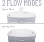 Veken Cat Water Fountain with Detachable Tank, Easy to Clean & Assemble, 84oz/2.5L Automatic Pet Drinking Dispenser with Quiet Operation & LED Light for Cats, Dogs and Small Pets, White