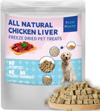 Freeze Dried Chicken Liver Healthy Training Treats Toppers for Pets, Single Fresh Raw Ingredient, Organic, Pure Balance, Natural, Grain Gluten Filler Free, Snacks, Dogs Cats (4oz)