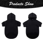 KOOLTAIL Basic Dog Hoodie - Soft and Warm Dog Hoodie Sweater with Leash Hole and Pocket, Dog Winter Coat, Cold Weather Clothes Sweatshirt for Small Medium Large Dogs Puppy Cat Boys Girls Black SM