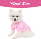 KOOLTAIL Basic Dog Hoodie - Soft and Warm Dog Hoodie Sweater with Leash Hole and Pocket, Dog Winter Coat, Cold Weather Clothes Sweatshirt for Small Medium Large Dogs Puppy Cat Boys Girls Pink XS