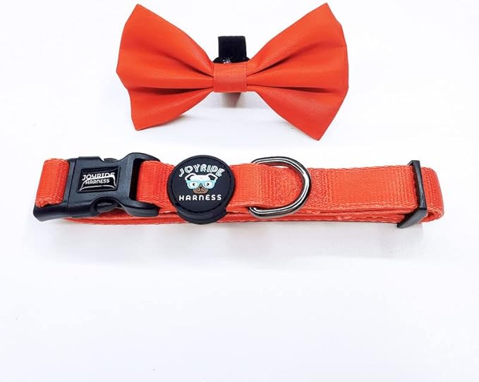 Joyride Harness Dog Collar with Removable Bowtie - Adjustable and Breathable for All Dog Breeds, Strong D-Ring and Heavy Duty Buckle, for Pet Lovers
